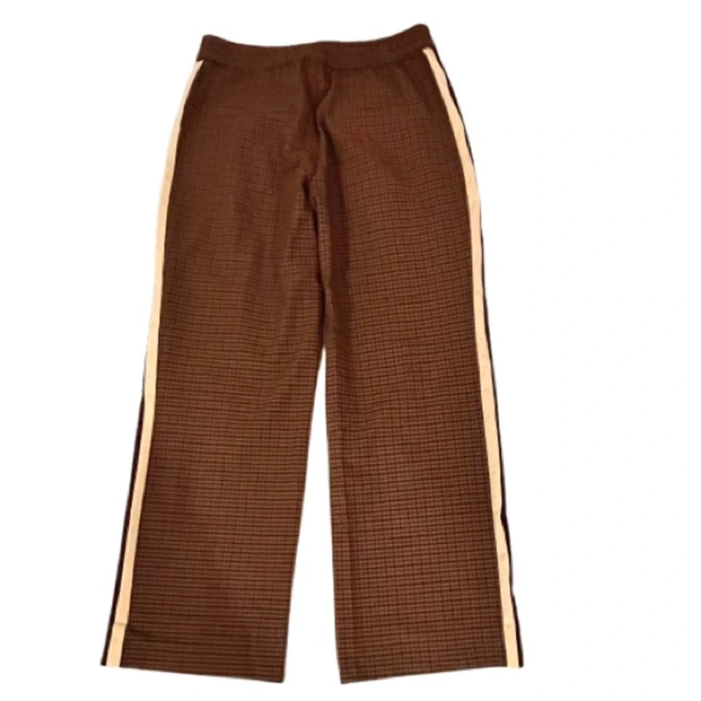 ZARA- Brown Houndstooth Pants with Side Stripe. Size: small - Picture 7 of 8
